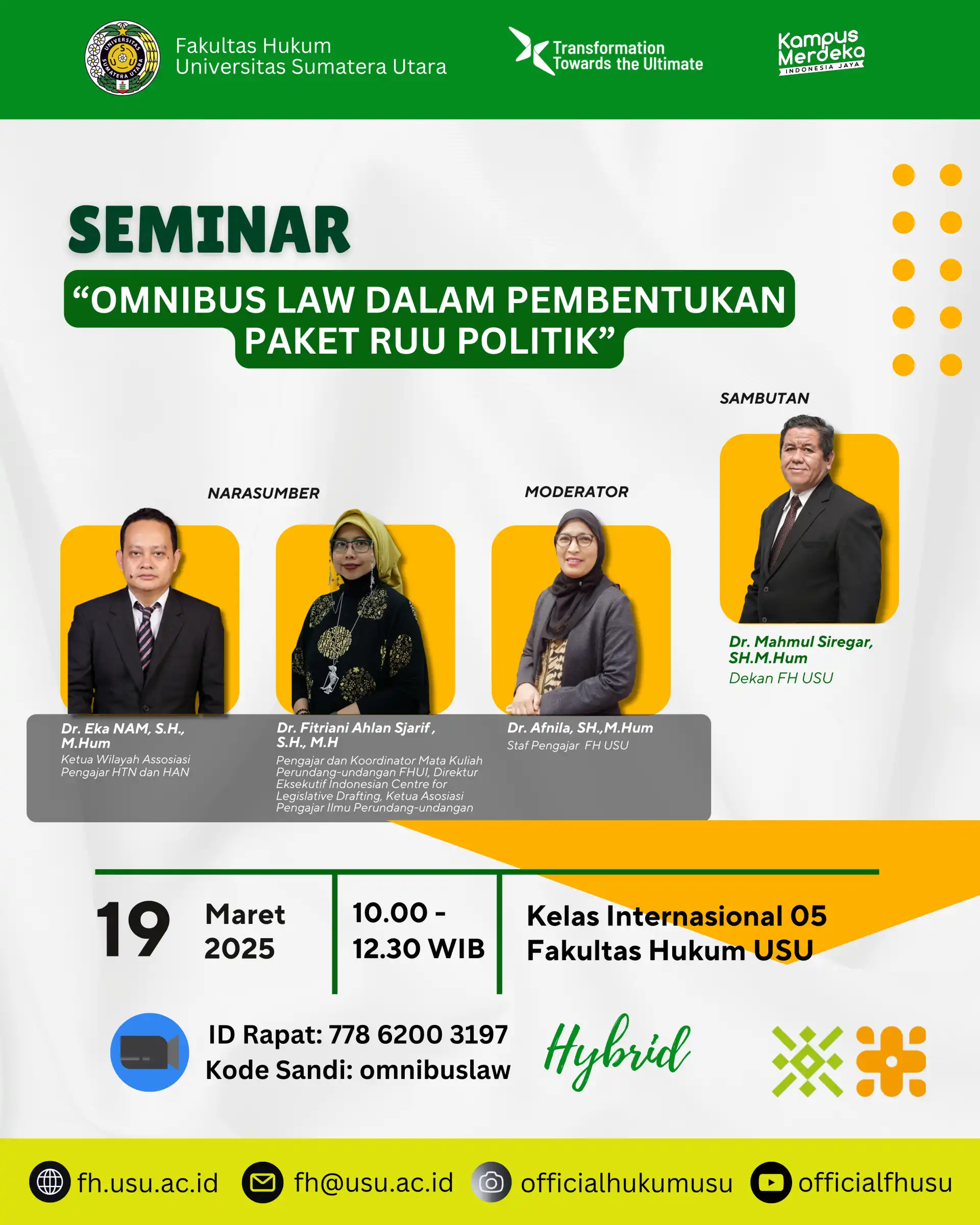 Seminar "Omnibus Law dalam Pembentukan paket RUU Politik"